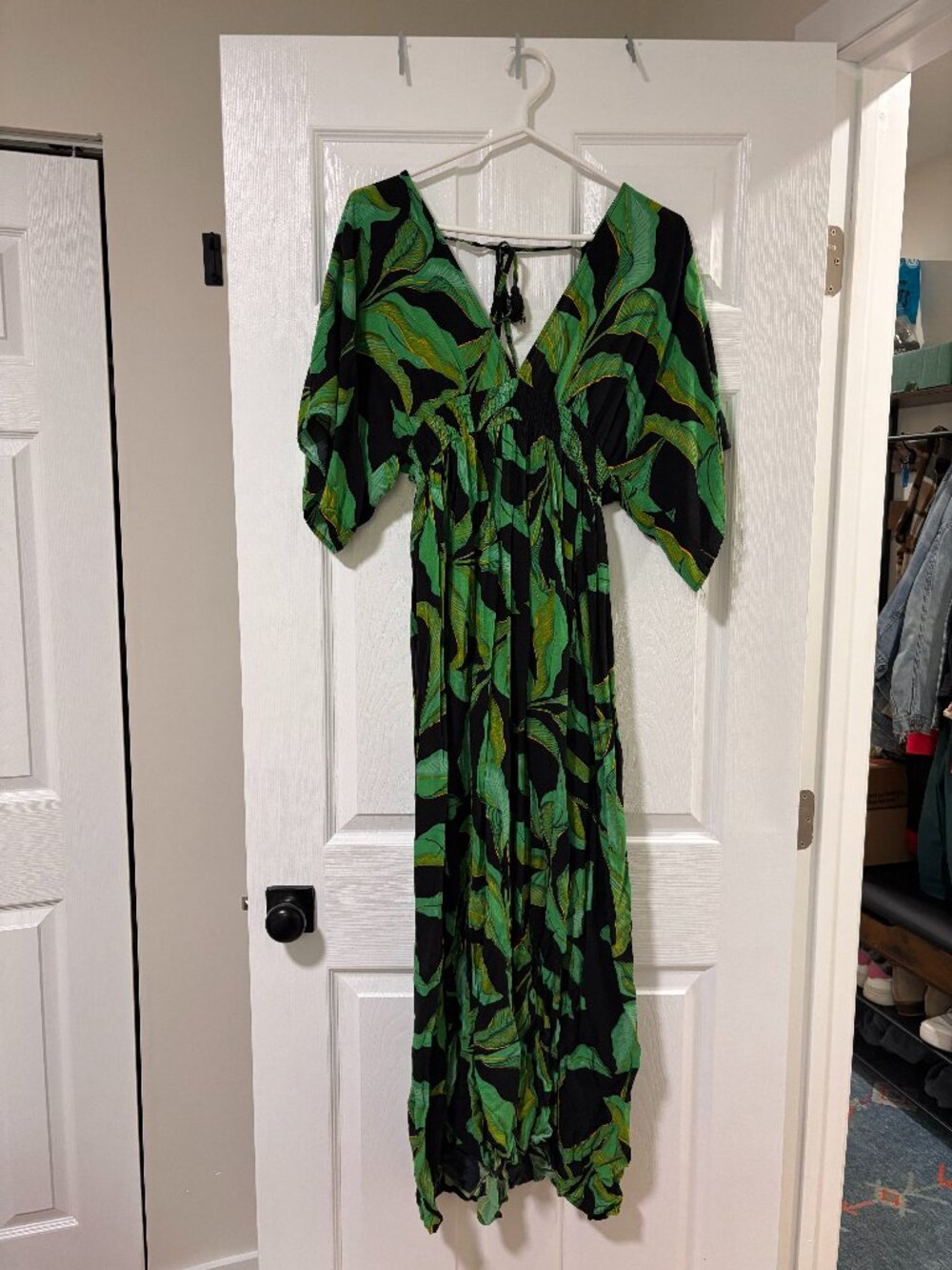 Tropical Open-Back Maxi Dress | Resort/Vacation Dress | Boho (Medium)